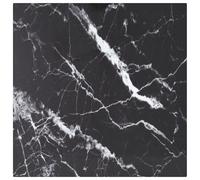 Table Top Tempered Glass 40x40 cm Black White Marble Design 6mm Square for Desk.