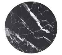 Table Top Tempered Glass Black White Marble Ø40x0.8cm Transparent Durable Round