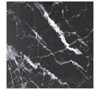 Table Top Tempered Glass Black White Marble Design 60x60 cm 6mm DurableEasyClean