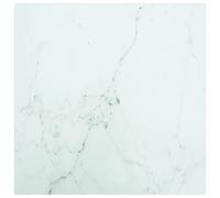 Table Top Tempered Glass White 30x30cm 6mm Marble Design Square Topper Protector