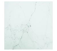 Table Top Tempered Glass White Marble Design 60x60 cm 6mm Durable For Dining Use