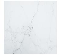 Table Top White 70x70cm Tempered Glass Marble Design 6mm Dining Coffee Square XL