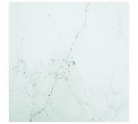 Table Top White 80x80 cm 6mm Tempered Glass Marble Design Square Centrepiece Pad