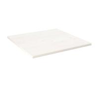 Table Top White Solid Pine Wood Square 90x90x2.5 cm Rustic Rounded Edge Premium