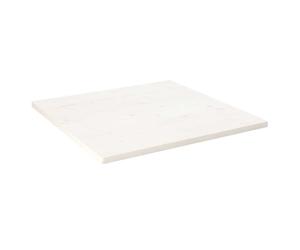 Table Top White Solid Pine Wood Square 90x90x2.5 cm Rustic Rounded Edge Premium