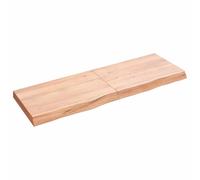Vidaxl Table Top Light Brown 120X40X(2-6) Cm Treated Solid Wood Oak, Brown