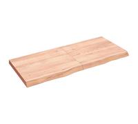 Vidaxl Table Top Light Brown 140X60X(2-6) Cm Treated Solid Wood Oak, Brown