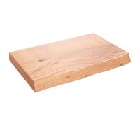 vidaXL Table Top Solid Oak, Untreated, Light Brown, 60 x 40 x 6 cm