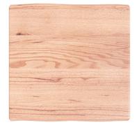 Vidaxl Table Top Light Brown 60X60X6 Cm Treated Solid Wood Oak Live Edge, Brown