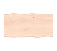 Vidaxl Table Top 100X50X4 Cm Untreated Solid Wood Oak Live Edge, Brown