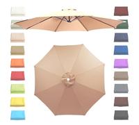 Table Umbrella Replacement Fabric, Parasol Cover Replacement for Diameters 2.0m to 3.50m, UV-Protective, Waterproof Polyester Fabric for 6-Rib/8-Rib, Large Size, Foldable, Canopy Only(Champa