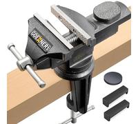 Table Vise or Bench Vise Universal, 360° Swivel Clamp-On Vise Portable Home Vice 3.2'' for Woodworking, Cutting Conduit, Drilling, Metalworking