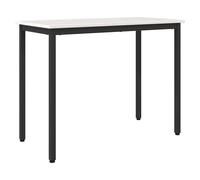 Table White 100x50x77cm Engineered Wood Top Steel Frame Height Adjustable Desk.