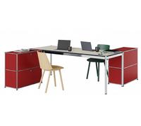 Table with storage elements USM Haller ruby red - USM LOOK BOOK 55_23