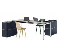Table with storage elements USM Haller steel blue - USM LOOK BOOK 55_34