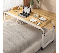 Table with Wheels,Over The Bed Table with Wheels,Over Bed Table with Wheels Adjustable Height Height Adjustable Mobile Table Works As Laptop Cart Computer Table Bed Table for Home or Hospital, Szpxx