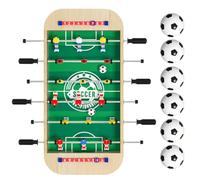 Table - Wood Desktop Game, Football Board Set, Soccer Tabletop Activity, Kids Festivities Fun, Thanksgiving Party Gear, Small Brown Wooden Lightweight Portable Personal Sport Device