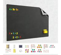 Tableau Noir Magnétique, Black Magnetic Board, 60 × 100 cm, Suitable for Schools, Homes, Offices and Other Smooth Surfaces, Complete with a Complete Gift Set, Magnetic Stickers for DIY Chalkboard