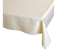 Tablecloth 110 x 160 cm for Kitchen & Dining Table in Cream White - Washable Country House Tablecloth