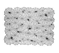 Tablecloth 135 x 180 cm with Spider Web Pattern - Scary Tablecloth in Cobweb Look - Party Decoration for Halloween Party Costume Party Scary Party - Themed Witches Wizard Haunted House - Table