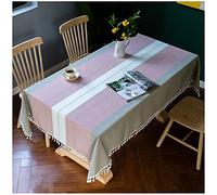 Tablecloth 135x165cm Cotton Linen WrinkleFree DustProof WashableTable Cover for Kitchen Dining nic Par Det