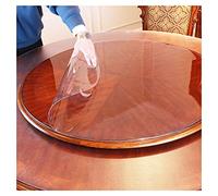 Tablecloth 1mm Thick Plastic, 90cm/35.4in Round Table Cover, Soft Glass Protector Pad, for Furniture, Garden, Kitchen, Washable Transparent Pvc Table Cloth,150cm/59in