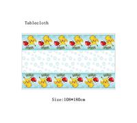 (tablecloth-3, 12INCH) Pokemon Theme Birthday Party Decoration Supplies Cartoon Pokemon Go Tableware Cups Plates Pikachu Balloon For Baby Shower Favor