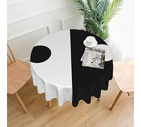 Tablecloth - 60" Round Washable Polyester Table Decorative Table Cover Yin Yang