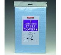 Tablecloth baby blue paper Disposable Twin Pack 90 x 90