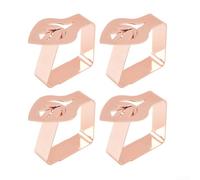Tablecloth Clips, 4PCS Stainless Steel Leaf Shaped Holders for Dining Table, Non-Slip Thickened Fasteners for Home Party Wedding Picnic, Silver(rose gold)