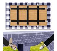 Tablecloth Clips for Outdoor Thick Tables Hidden Strap 5 Pack, Adjustable Elasticity Picnic Table Cloth Holder Clip Large Clamp for Bench Cover Party Restaurant Camping RV Essential Accessory Black