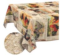 Tablecloth Fabric Washable Tablecloth Table Cloth Easy Care Lotus Effect Dirt and Water-Repellent for Indoor Outdoor Table Cloth 100 x 140 cm with Hem (Edged) Farm