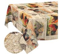 Tablecloth Fabric Washable Tablecloth Table Cloth Easy Care Lotus Effect Dirt & Water-Repellent for Indoor Outdoor Table Cloth 100 x 140 cm Cut Edge Farm