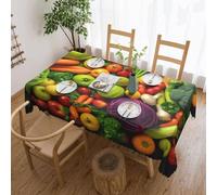Tablecloth For Rectangular Tables Fresh Fruits And Vegetables Printed Table Cloths 54 X 72 Inch Waterproof Oil-Proof,Washable Table Cloth Cover For Kitchen Dinning Room Tabletop Decoration 137x183cm