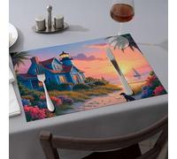 Tablecloth Lighthouse by The Beach At Sunset Dining Place Mats Summer Table Runner Rustic Home Decor(1PCS)