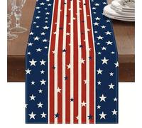 Tablecloth Memorial Day Table Runner Slip-Proof Linen Fabric Vintage Table Cloth For Dining And Placemat Independence Day Decoration