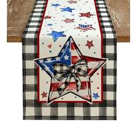 Tablecloth Memorial Day Table Runner Slip-Proof Linen Fabric Vintage Table Cloth For Dining And Placemat Independence Day Decoration