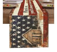 Tablecloth Memorial Day Table Runner Slip-Proof Linen Fabric Vintage Table Cloth For Dining And Placemat Independence Day Decoration