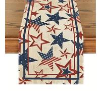 Tablecloth Memorial Day Table Runner Slip-Proof Linen Fabric Vintage Table Cloth For Dining And Placemat Independence Day Decoration