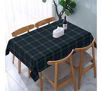 Tablecloth Rectangle Clan Mackenzie Blue and Green Scottish Tartan Polyester Fabric Table Cloth, Water Resistant & Wrinkle Free Table Cover for Kitchen and Dining Room Tabletop 54"x72" (4-6 Seats)