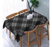 Tablecloth Rectangle Douglas Grey Clan Scottish Tartan Plaid Pattern Polyester Fabric Table Cloth, Water Resistant & Wrinkle Free Table Cover for Kitchen and Dining Room Tabletop 54"x72" (4-6 Seats)