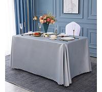 tablecloth Rectangle light grey 200x260cm Polyester tablecloth anti-overflow and anti-wrinkle dining table cover, suitable for kitchen dining countertops