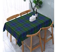 Tablecloth Rectangle Old Scotsman Clan Johnstone Johnston Tartan Plaid Polyester Fabric Table Cloth, Water Resistant & Wrinkle Free Table Cover for Kitchen and Dining Room Tabletop 54"x72" (4-6 Seats)