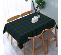 Tablecloth Rectangle Plaid Clan Campbell Military Blue Green Tartan Polyester Fabric Table Cloth, Water Resistant & Wrinkle Free Table Cover for Kitchen and Dining Room Tabletop 54"x72" (4-6 Seats)