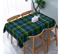 Tablecloth Rectangle Scottish Clan Campbell Of Argyll Tartan Plaid Polyester Fabric Table Cloth, Water Resistant & Wrinkle Free Table Cover for Kitchen and Dining Room Tabletop 54"x72" (4-6 Seats)