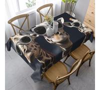 Tablecloth Waterproof Wrinkle Free Kitchen Tablecloths Rectangle Table Cloth 140 x 90 cm Stain Resistant Dining Table Cover Three giraffes wearing sunglasses Decorative Tablecloth for Indoor Outdoor
