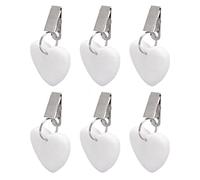 Tablecloth Weights 6Pcs | Marble & Stainless Steel Clip On Weights | Windproof Tablecloth Clips for Outdoor Picnic / Party / Wedding | Water Repel Mark Proof Design (Heart Shape)