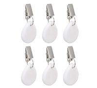 Tablecloth Weights 6Pcs | Marble & Stainless Steel Clip On Weights | Windproof Tablecloth Clips for Outdoor Picnic / Party / Wedding | Water Repel Mark Proof Design (Oval)