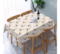 Tablecloth Wipeable PVC Plastic,Alice in Wonderland, White Rabbit Dancing in the,Table Cloth Wipe Clean Wipe Clean Waterproof Square Table Cover Protector for Kitchen Picnic Outdoor Indoor 183x137 cm