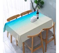 Tablecloth Wipeable PVC Plastic,Seaside Sky Sand View Of Antigua Lagoon Caribbea,Table Cloth Wipe Clean Wipe Clean Waterproof Square Table Cover Protector for Kitchen Picnic Outdoor Indoor 183x137 cm